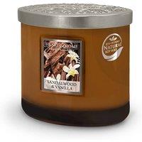 Heart and Home Twin Wick Ellipse Soy Wax Candle - Sandalwood & Vanilla in Brown