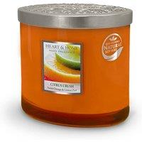 Heart and Home Twin Wick Ellipse Soy Wax Candle - Citrus Crush in Orange