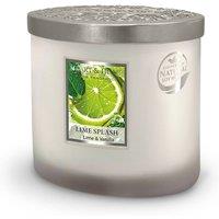 Heart and Home Twin Wick Ellipse Soy Wax Candle - Lime Splash in Cool White