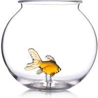 Bar Bespoke Goldfish In A Wine Glass 500ml - Clear
