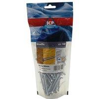 JCP CONSTRUCTION PRODUCTS Woodfix Screws 5.5 x 50mm - Bag of 100 - Box of 500 in Silver