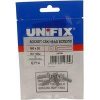 Unifix A2-70 St/St Socket Csk Head Screws - Box of 20 in Silver