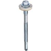 Unifix Hex Head Hi Thread Comp. Panel Self Drill Screw - Box of 100 in Silver
