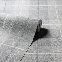 Arthouse Country Tartan Wallpaper in Grey