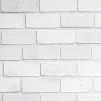Arthouse Diamond Brick Wallpaper in White
