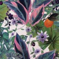 Arthouse Passion Flower Wallpaper in White