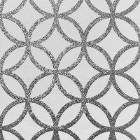 Arthouse Sequin Geo Wallpaper in Silver