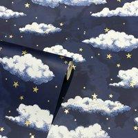 Arthouse Stars & Clouds Wallpaper in Navy