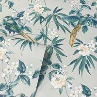 Arthouse Floral Birds Wallpaper in Blue