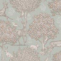 Arthouse Woodland Scene Wallpaper in Olive
