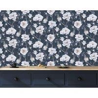 Arthouse Ashley Floral Navy Wallpaper