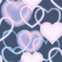 Arthouse Neon Heart Wall Wallpaper in Navy