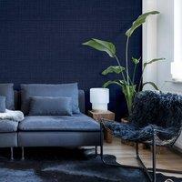 Arthouse Weave Texture Wallpaper in Navy