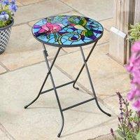 Marco Paul Multicoloured Stained Glass Hummingbird Bird bath