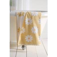 Dreams & Drapes 'Daisy Floral' Jacquard Towel in Yellow | Size: Bath Sheet