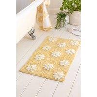 Dreams & Drapes 'Daisy Floral' Woven Slip Resistant Bath Mat in Yellow