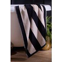 Laurence Llewelyn-Bowen 'Festivo Stripe' 100% Cotton Towel in Black | Size: Bath Sheet