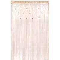 Neel Blue String Curtain Beaded Panel, Gold, 100cm x 200cm in Light Bronze | Size: 100 cm width x 200 cm drop
