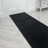 runrug Hallway Carpet Runner Rug - Soft & Comfy, 9mm - 'Plain' in Black | Size: 70 cm x 150 cm