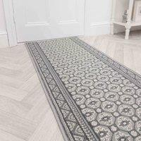 runrug Hallway Carpet Runner Rug - Soft & Comfy, 9mm - 'Heriz' in Grey | Size: 60 cm x 150 cm