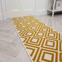 runrug Hallway Carpet Runner Rug - Soft & Comfy, 9mm - 'Kilim' in Light Beige | Size: 60 cm x 180 cm