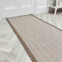 runrug Carpet Runner Rug - Indoor/Outdoor, Reversible, 2mm - 'Illusion' in Brown | Size: 60 cm x 150 cm