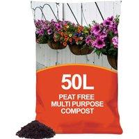 simpa Peat Free Nutrient Rich All Purpose Compost - 50L in Dark Brown