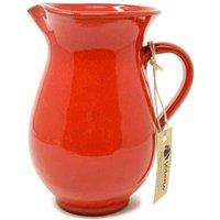 Verano Spanish Ceramics Selena Glazed Hand Dipped Kitchen Dining Pourer Jug 1L (H) 19cm in Red
