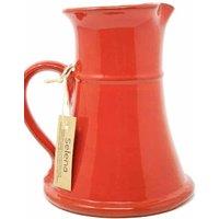 Verano Spanish Ceramics Selena Glazed Hand Dipped Kitchen Dining Large Flat Based Jug 1L (H) 20cm in Red