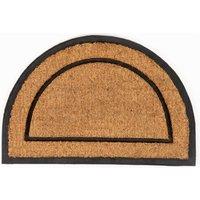 Esselle Chadderton Border Rubber & Coir Brush Half Mat in Natural | Size: 40 cm x 60 cm