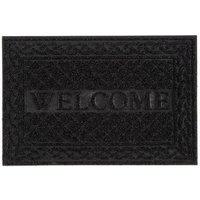 Esselle Romiley Welcome Rubber Crumb Scrapper Doormat in Black | Size: 40 cm x 60 cm