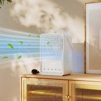 HOMCOM Desk Fan with Humidifier RGB Light 23.2 cm in White