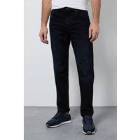 Burton Men's Blue Black Dark Wash Stretch Slim Fit Jean in Dark Blue | Size: 30S