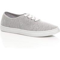 AJVANI Men's Flat Heel Lace Up Canvas Pumps Jersey Plimsolls in Grey | Size: 11