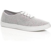 AJVANI Men's Flat Heel Lace Up Canvas Pumps Jersey Plimsolls in Grey | Size: 8
