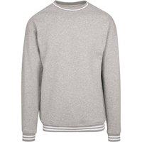 Build Your Brand Men's College Crew Neck Sweat in Pale Grey | Size: 2XL