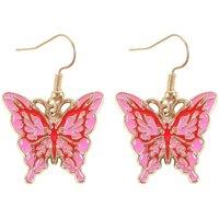 Something Different Men's Butterfly Dangle Earrings in Pink