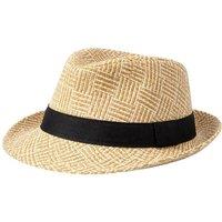 Beechfield Men's Contrast Straw Fedora in Natural | Size: S/M