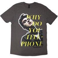 Morrissey Men's Why Do You Telephone? T-Shirt in Charcoal | Size: Medium