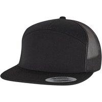Flexfit Men's Yupoong 7 Panel Trucker Cap in Black
