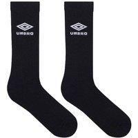 Umbro Men's Staple 1 2 Cushioned Terrycloth Sports Socks (Pack of 3) in Black | Size: 5-8