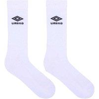 Umbro Men's Staple 1 2 Cushioned Terrycloth Sports Socks (Pack of 3) in White | Size: 5-8