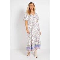 Dorothy Perkins Women's Floral Poplin Twist Front Midi Dress | Size: 18