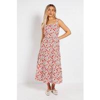 Dorothy Perkins Women's Ric Rac Trim Printed Poplin Midi Dress in Floral | Size: 16