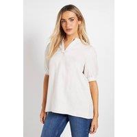 Dorothy Perkins Women's Overhead Puff Sleeve Shirt in Stone | Size: 18