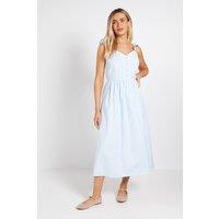 Dorothy Perkins Women's Stripe Flutter Sleeve Midi Dress in Blue | Size: 18