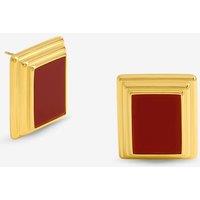 Jon Richard Women's Gold Plated & Red Enamel Earrings