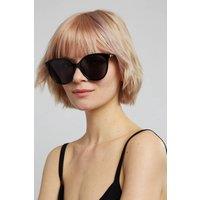 Louche Women's Lilly Round Cat Eye Sunglasses - Black