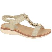 Cipriata Women's Liana Floral Sandals in Beige | Size: 6