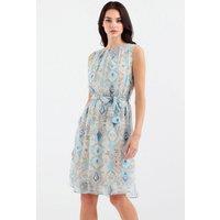 Big Dart Women's Mini Dress with Tie Closure & Bow Detail in Light Blue | Size: Small